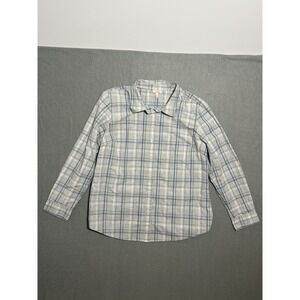 Talbots Petites Women's L P Large Petite Plaid Button Down Shirt Blouse 100%